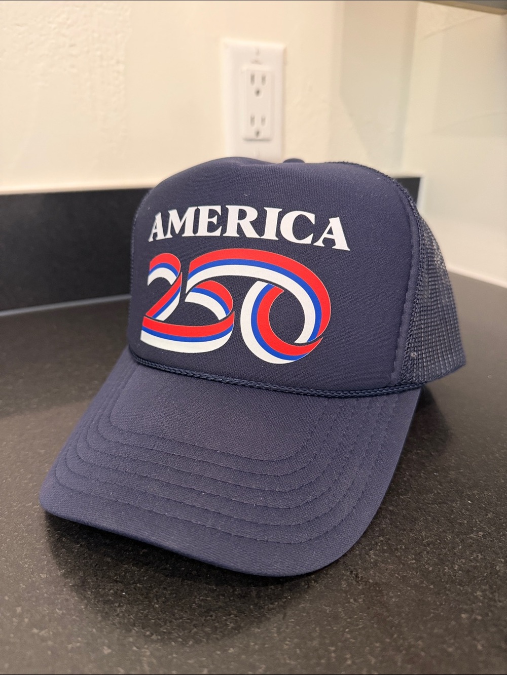 OTTO Navy Trucker Hat with Red & White Accent "AMERICA 250"